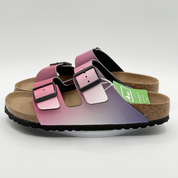 Birkenstock Arizona Vegan Sandals NARROW 39 / 8 Womens Ombre Pink Purple - Picture 10 of 12